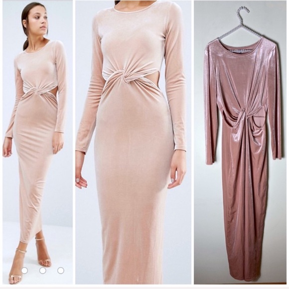 ASOS Dresses & Skirts - ASOS True Decadence Blush Velvet Cut Out Dress